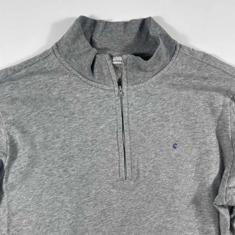 Criquet Quarter Zip Pullover Mens Medium French Terry Heather Gray Cotton